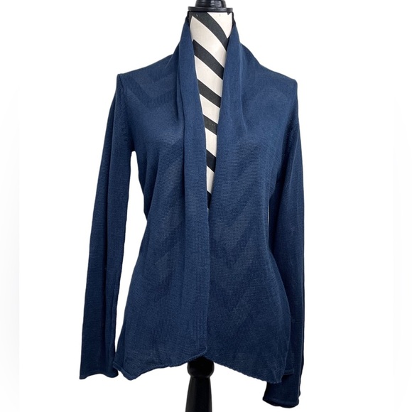 Wooden Ships Cotton Blend Office Breathable Sz M/L Knit Open Front Cardigan - Picture 2 of 11